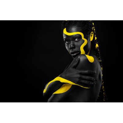 Berke Girl with Colorful Bodypaint 1 Piece Wrapped Canvas Wall Art