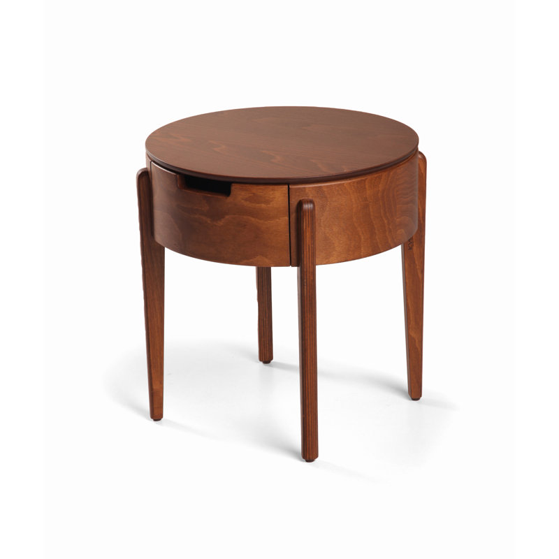 Eti 1 - Drawer Solid Wood Nightstand, Light Walnut