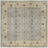 Hand-Knotted High-Quality Light Blue and Beige Area Rug