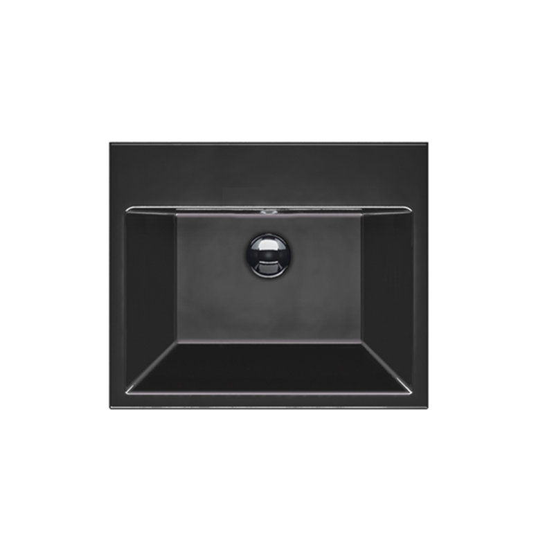 Zero 60 23.62'' L Bathroom Sink, 0-Hole, Black