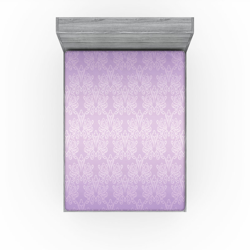 Ensemble de 2 draps-housses Ambesonne, Fleurs de lilas, Drap-housse grand
