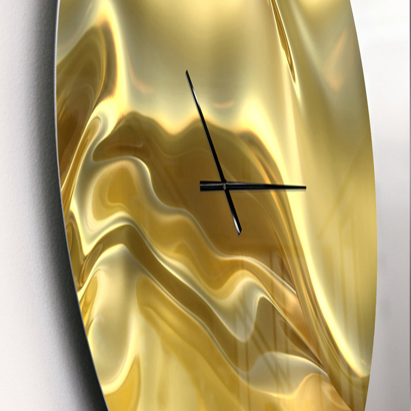 Golden Cloth Pattern - Modern Wall Clock, Medium