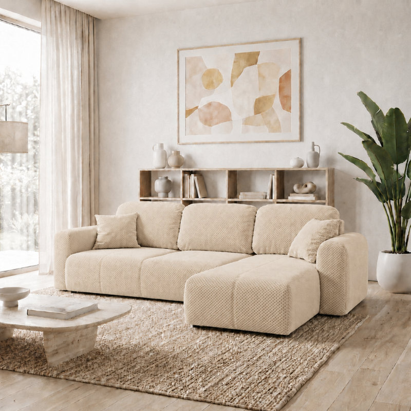 Safila 3 Seater Sofa Bed, Right Hand Facing Corner Sofa