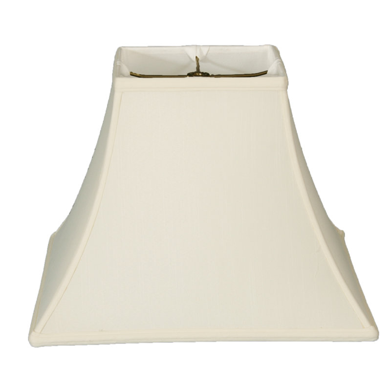 Abat-jour cloche en soie / shantung (araignée), Blanc / Blanc cassé, H 12,5 po x l 16 po x P 16 po