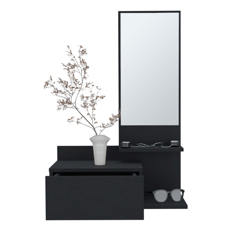 Console à miroir 3 tiroirs Vienna, Noir