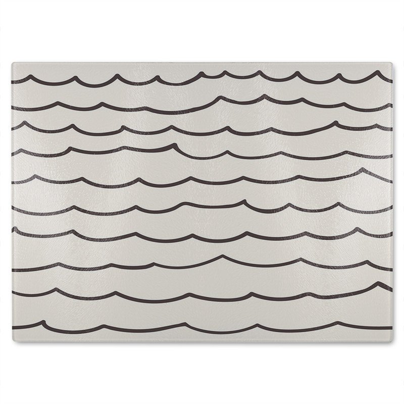 Wave Lines Glass Chopping Board, 28cm L x 20cm W