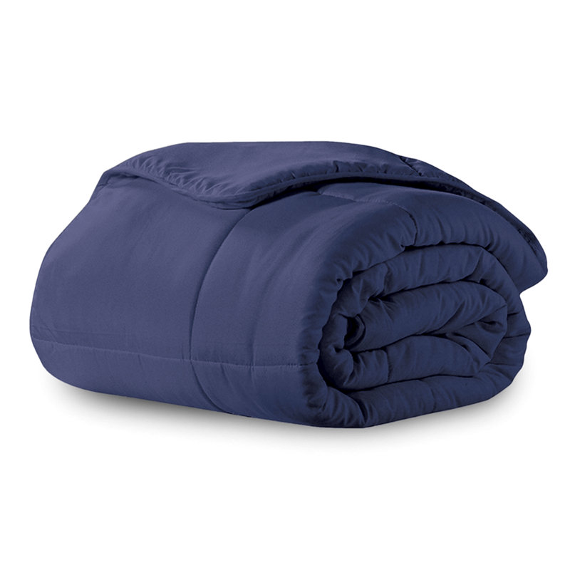 Brushed Cozy Touch Microfiber Down-Alternative Comforter, King, Navy