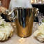 Hand-Finished Levesque Nickel Plated Champagne Bucket, Freestanding Design, Elegant Leopard Pattern, Perfect for Parties