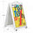 White Double-Sided Sidewalk A-Frame Sign w/ Protective Lens 24"x36"