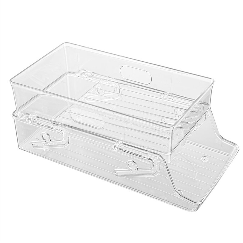 Organisateur de canettes de soda empilable transparent