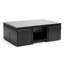 Table basse 4 repose-pieds cubiques avec couvercles en similicuir brun foncé, H 16,97 po, l 47,61 po, P 31,13 po