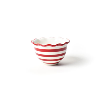 Red Stripe Ruffle Small Bowl