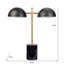 Lampe de table avec interrupteur marche / arrêt, lampe double, base en faux marbre