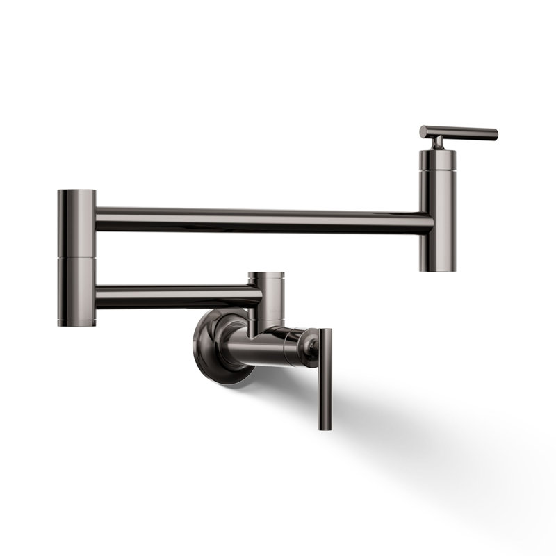 Wall-Mount Pot Filler Faucet, Swing Arm Kitchen Pot Filler Faucet, Titanium