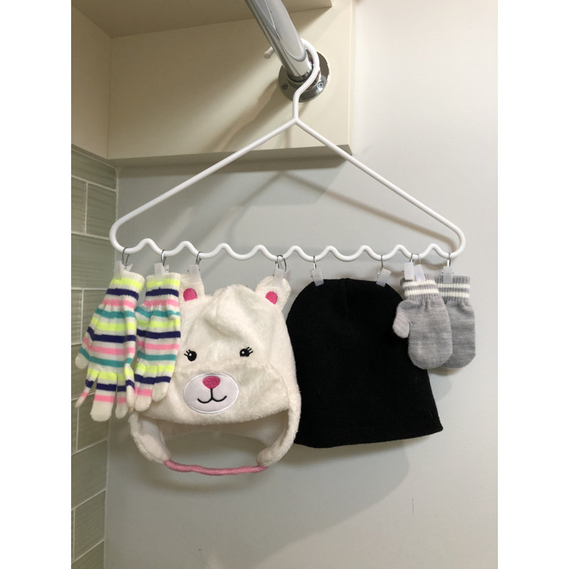 White Plastic and Acrylic Hat Hanging Organizer with Clips