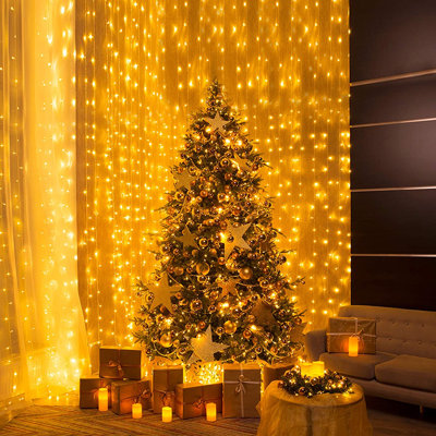 Kondrad Indoor / Outdoor 300 - Bulb 118 in. Plug-in LED Curtain String Light