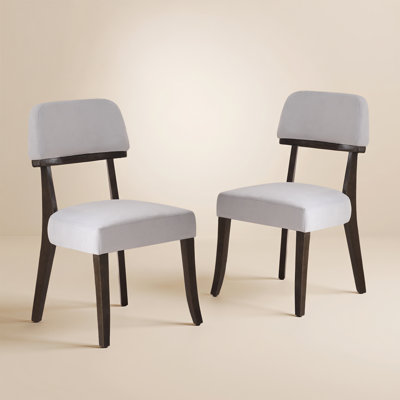 Mid-Century Upholstered Solid Wood Side Chair  Set of 2