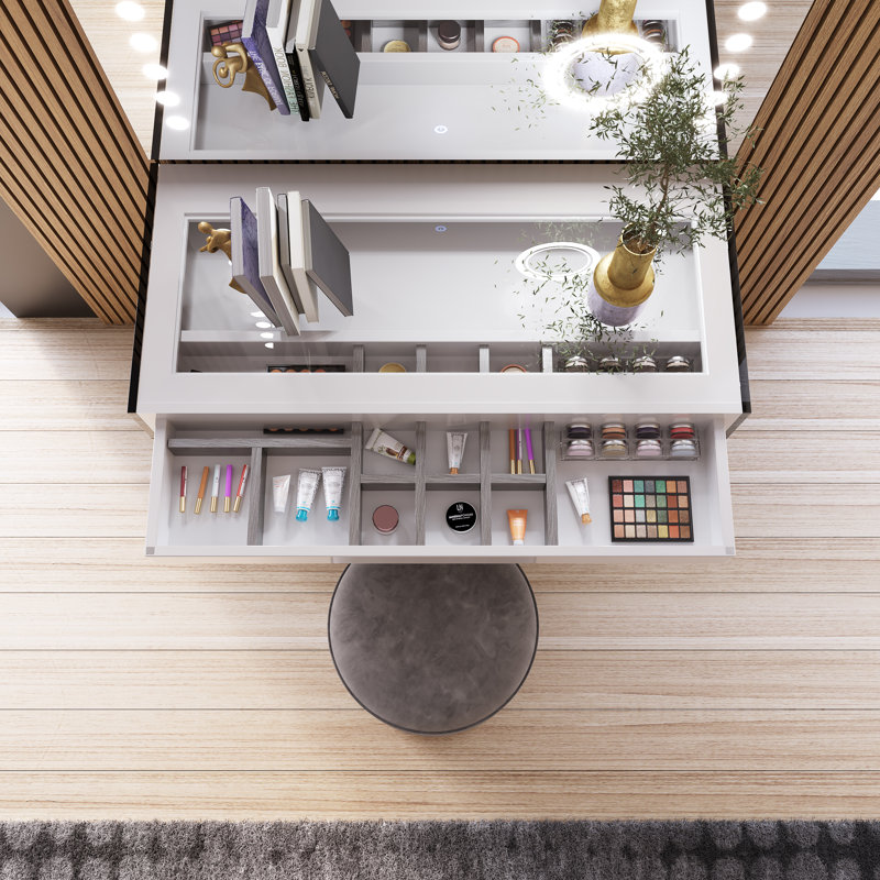 Ensemble coiffeuse et tabouret Aisia