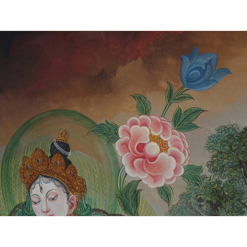 Newari Standing Goddess White Tara (Brocadeless Thangka)