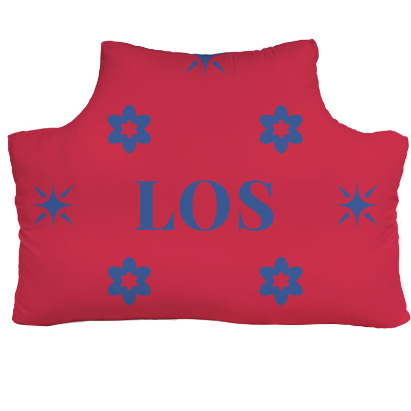Tête de lit simple LA 39,5 po x 29,5 po LA, Rouge bleu LA Basketball, Coussin d'extérieur soufflé et fermé