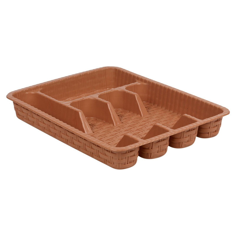 Plastic Rectangle Utensil Crock, Cappuccino