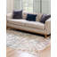 Tapis campagnard et floral de couleur beige / bleu sarcelle-71271547