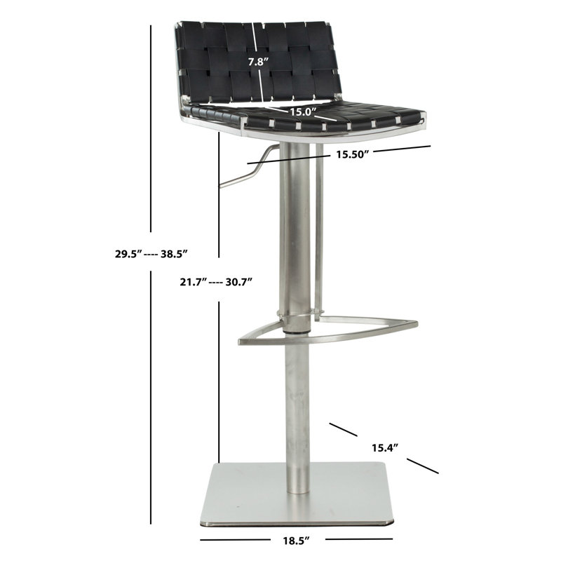 Tabouret de bar pivotant à hauteur réglable Barber, Noir