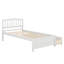 Structure de lit simple avec rangement, lit plateforme en bois avec deux tiroirs et tête de lit, support à lattes en bois-699690778