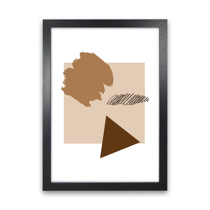 Square Mismatch Taupe by Pixy Paper - Print, Black Framed, 29.7cm H x 21cm W x 3cm D