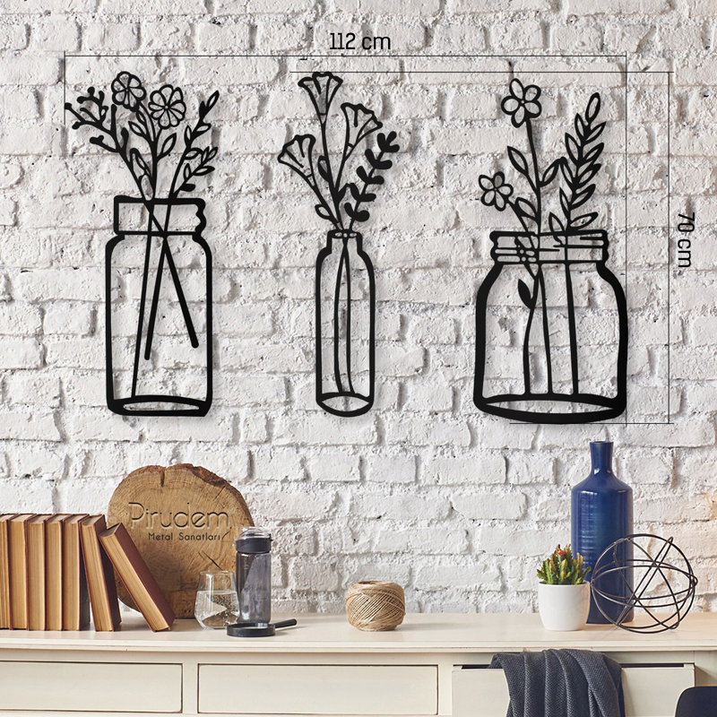 Stunning Metal Wall Accessory, Black Finish, 44.1 x 27.6 inches | 100% Durable Metal with 0.08 inch Thickness | Easy Wall Mount Design for Home Décor | Perfect for Living Room, Office & Modern Spaces