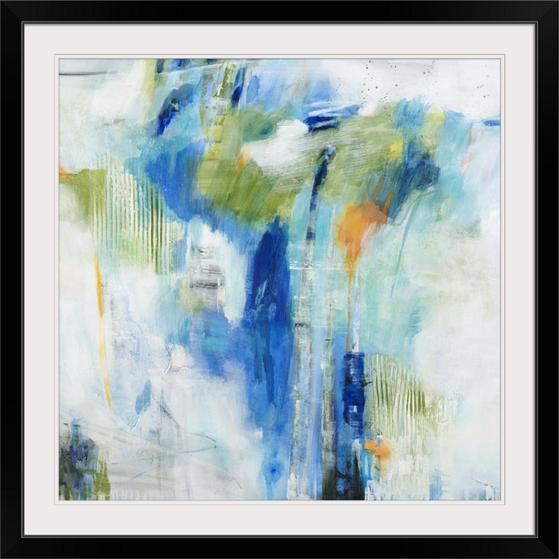 «Glensperth Blue Logic» par Jill Martin, reproduction d'art, Cadre noir, H 20" x l 20" x P 1"