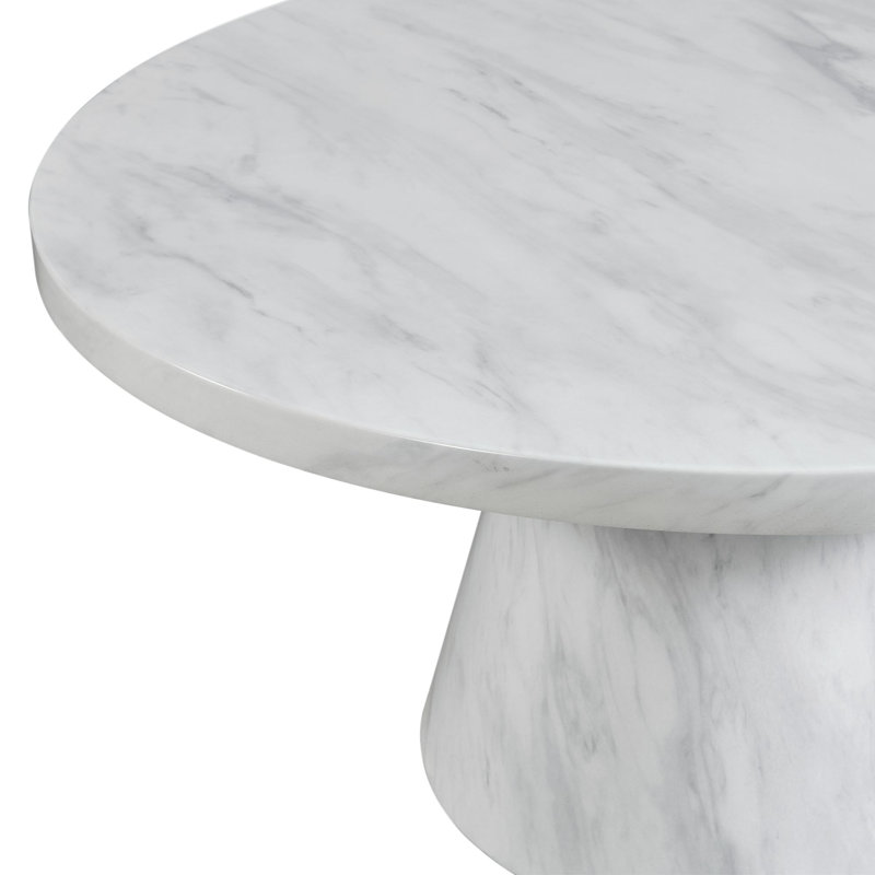 Bellini 36" White Marble Round Coffee Table