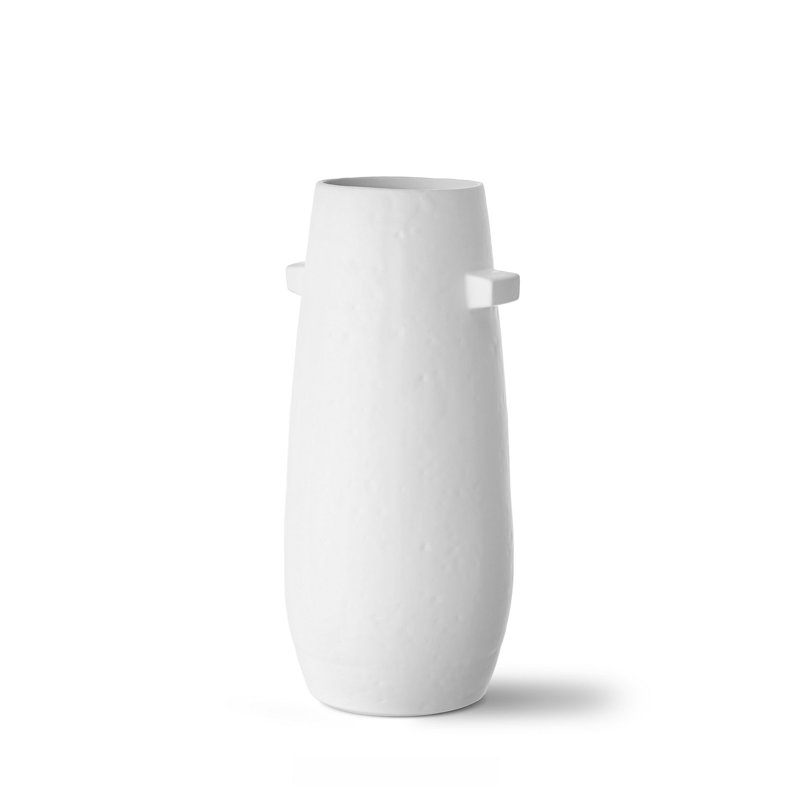 Elegant White Ceramic Vase, 7.5 x 7.1 x 15.7 inches | 100% High-Quality Ceramic, Perfect for Home Decor and Floral Arrangements | Stylish and Modern Design for Living Room, Office, or Event Centerpieces