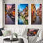 "Allemagne Rothenburg Street", 3 pièces sur toile-1104048-1104055