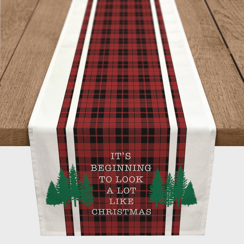 Annan Plaid Christmas Table Runner, 90" L x 16" W