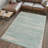 Kaylonie Modern Berber Stripe Cream/Turquoise Rug-1885436901