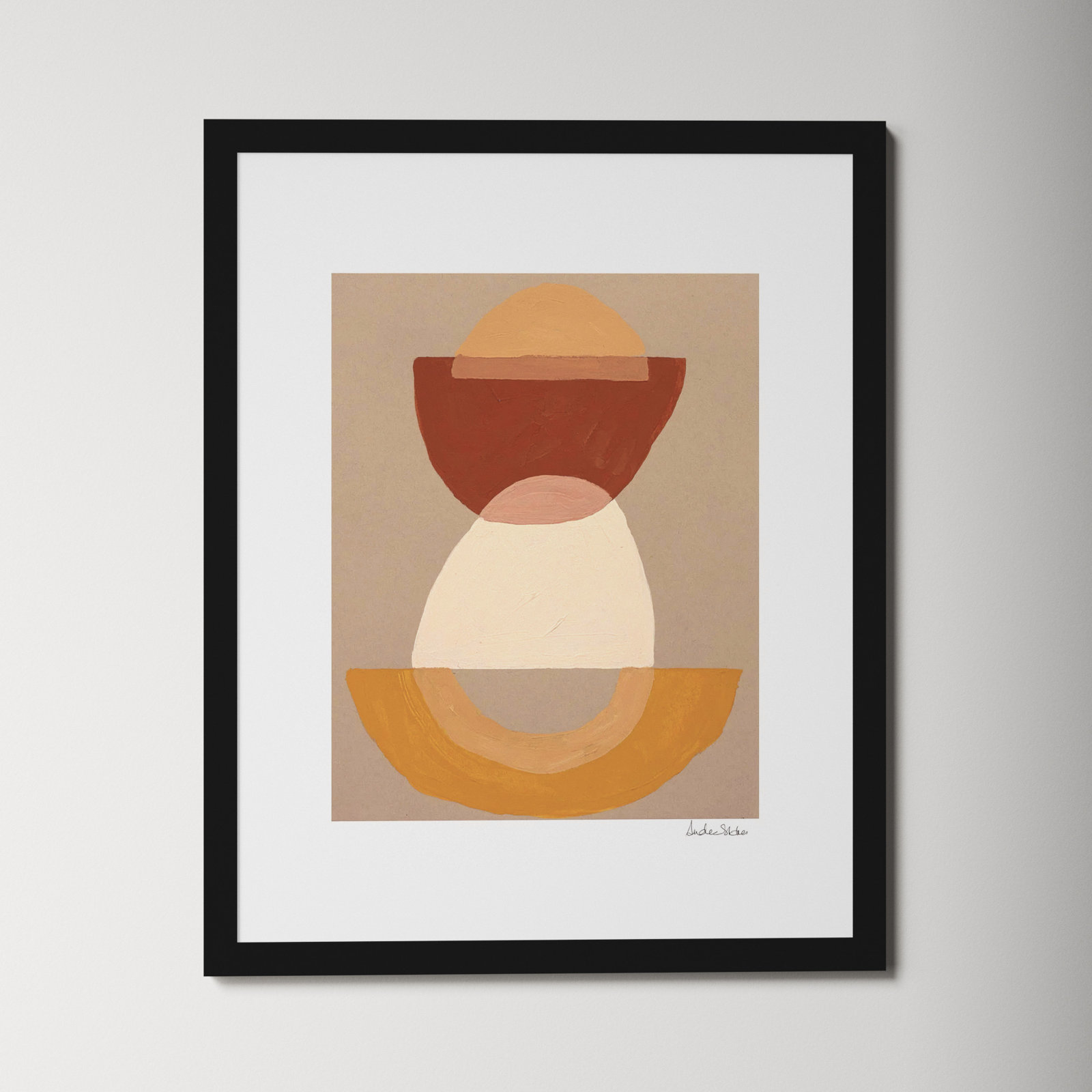 Composition 01 Print by Andrea Stokes, 50" H x 40" W x 1.25" D, Black Framed