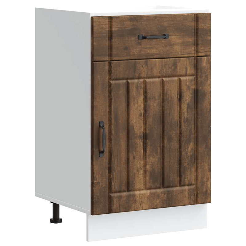 Kitchen Base Cabinet Lucca Engineered Wood, Smoked Oak