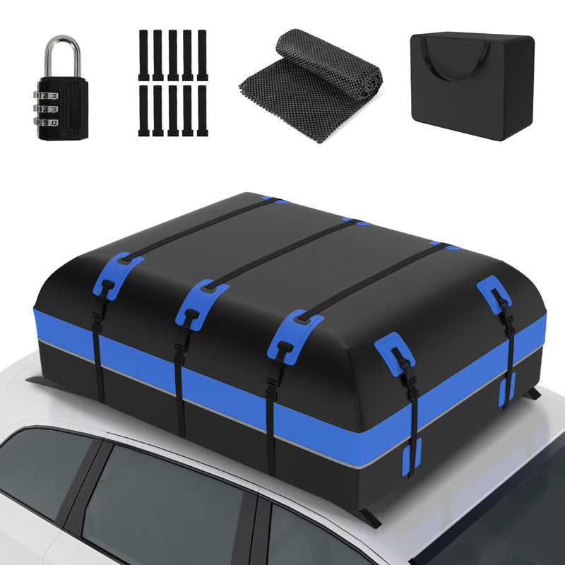 600l Car Roof Bag, Large Top Luggage Cargo Storage Carrier Rack, Waterproof, For Travel, Blue