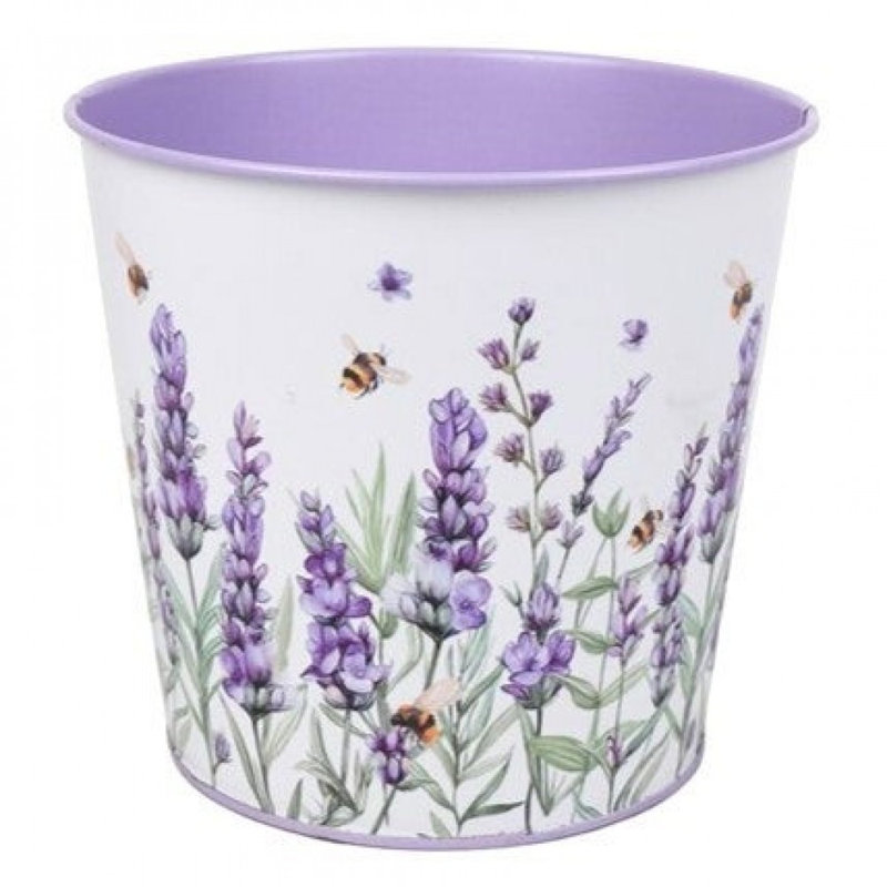 Lavender Field Printed Metal Bucket