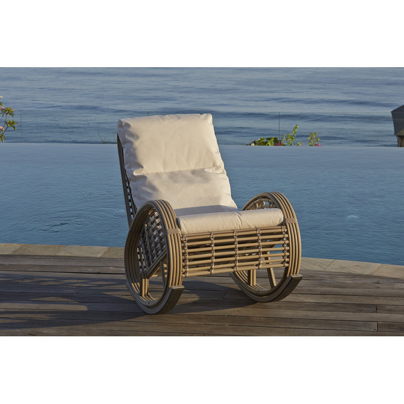 Dynasty Outdoor Rocker Chair, Black Mushroom, Canvas Brick Sunbrella® Canvas