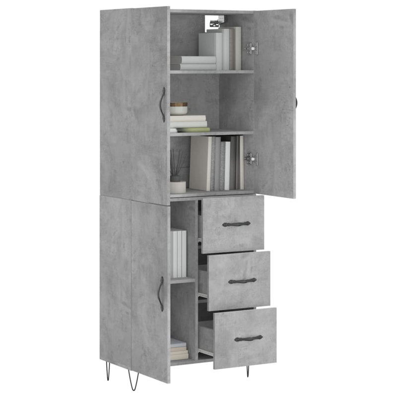 Vrinda 69.5cm Sideboard, Concrete Grey