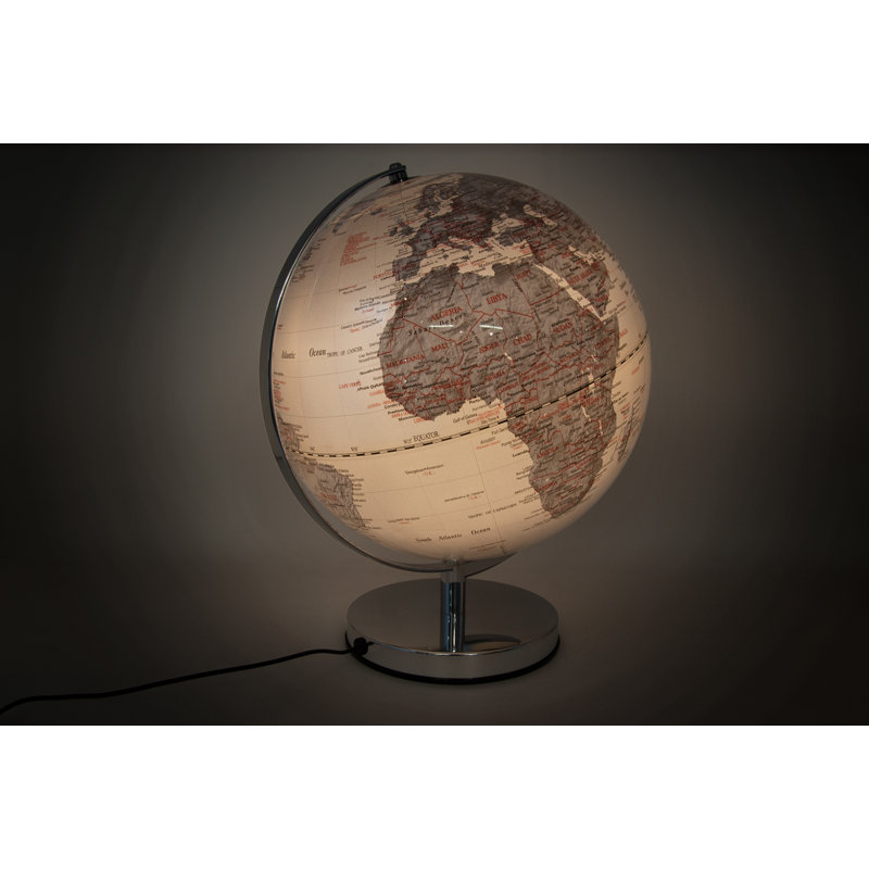 Tabletop Globe, Silver, Silver, 40cm H x 30cm W x 30cm D