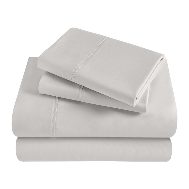 Modal From Beechwood 400 Thread Count Lightweight Cooling Solid Deep Pocket Bed Sheet Set, Gray