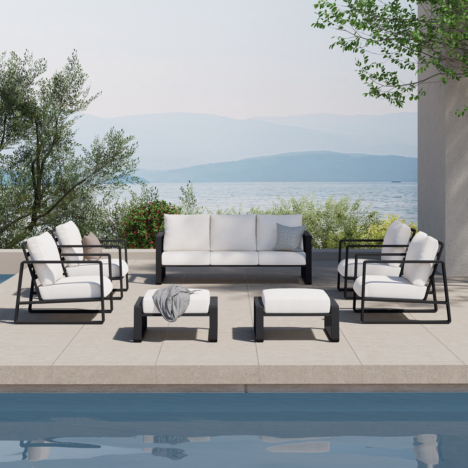 Leanna 7-Person Complete Patio Set, 4