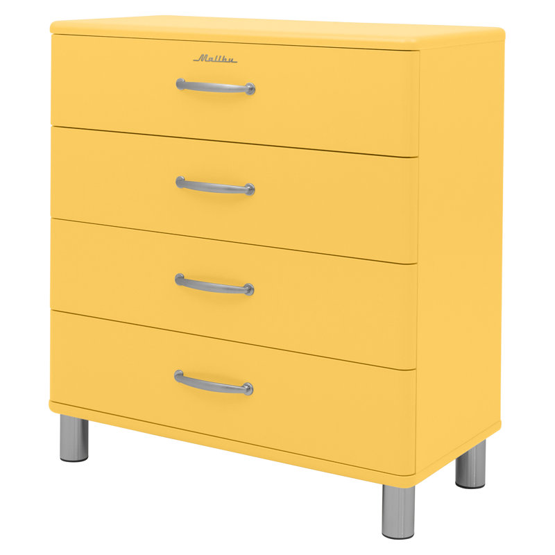 Malibu Chest 4 Drawers W86 Spring Green, Yellow