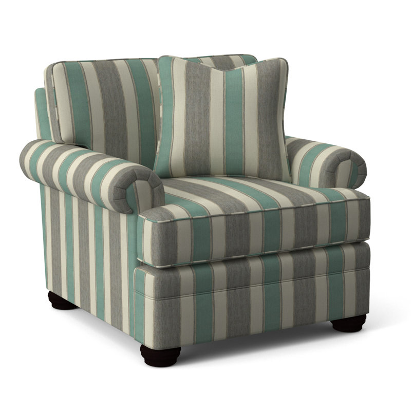 Kensington Armchair, Black Buffalo Check; 0120-81, Java Finish