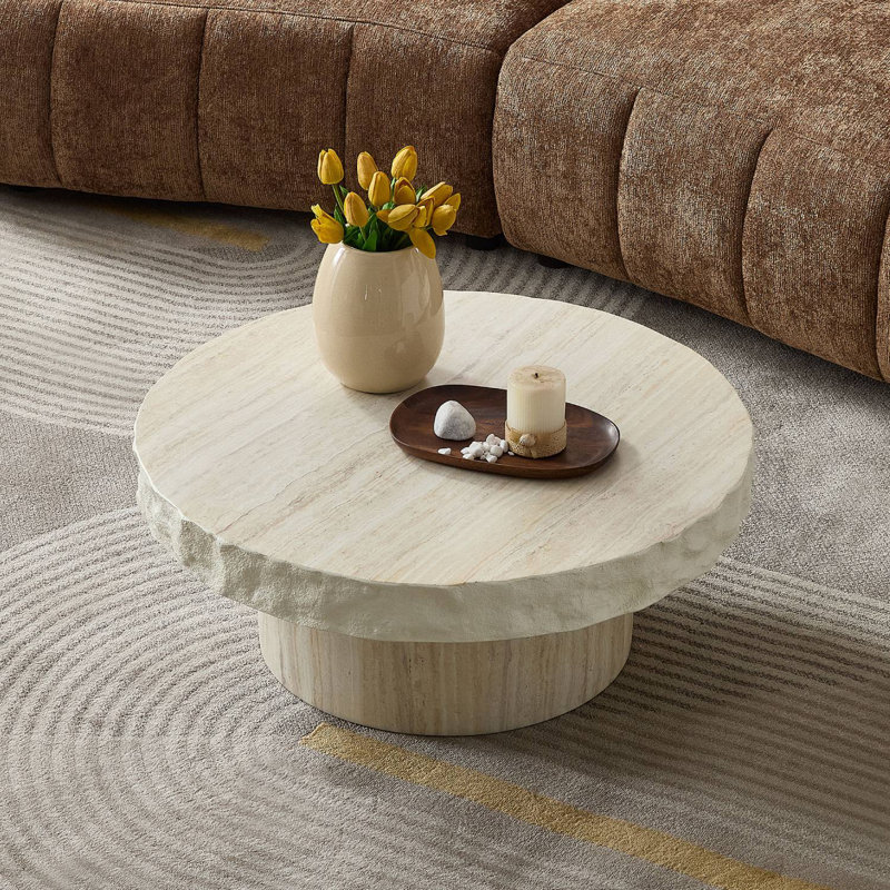 Table basse ronde en fibre de verre
