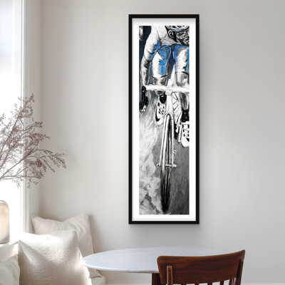 Professional Cyclist Scenic Framed Print for Man Cave Decor