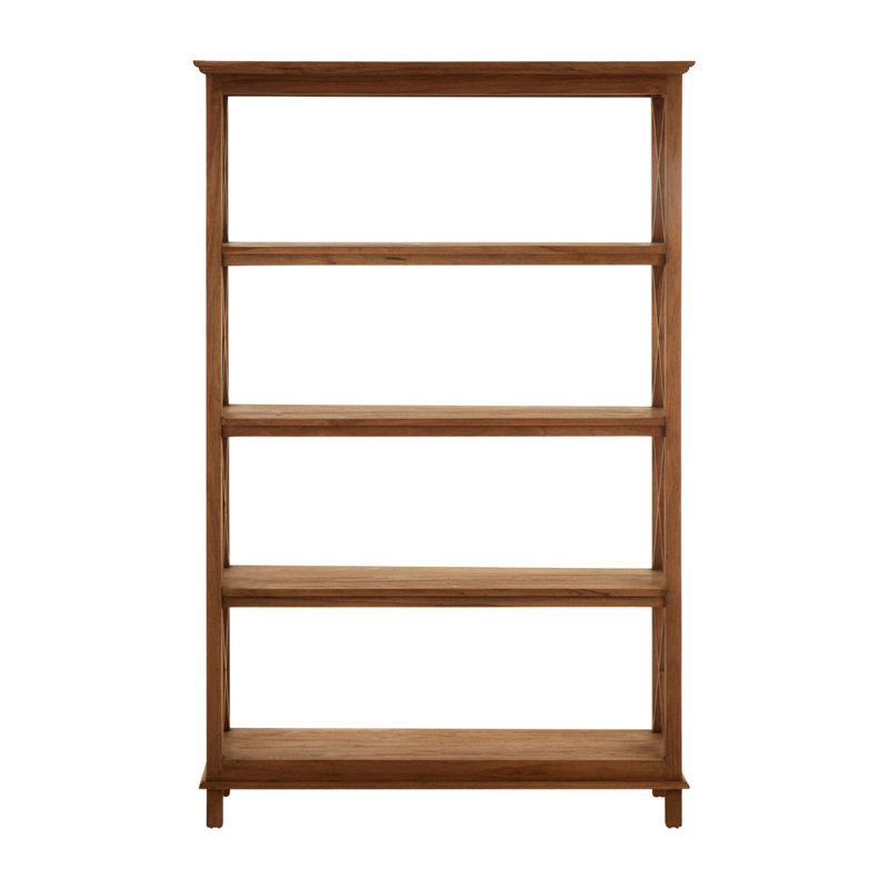 Gayton 126cm W Solid Wood Shelving Unit